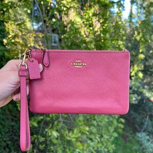 COACH Pebble Leather Wristlet with Detachable Wrist Strap 22962 AUTHENTIC